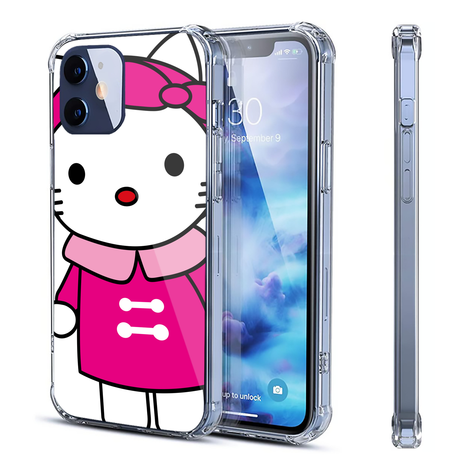 （画像用） Hello Kitty ハローキティ 【iPhone 12シリーズ対応】透明スマホケース（クリアソフトケース）